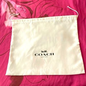 COACH White Sateen Protective Dust Bag/Cover Drawstring